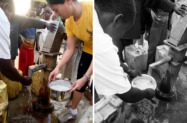 leeching wood ash to make lye water using mineral water