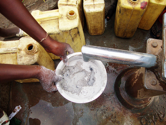 using water to leech lye from wood ash